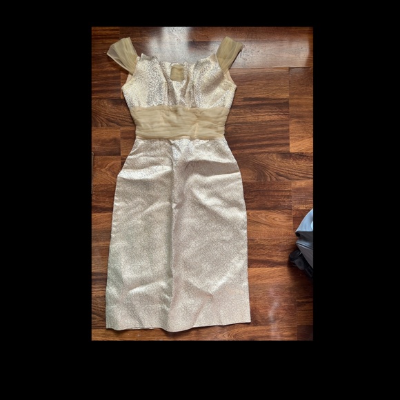 Vintage 1950s gold lame dress - Picture 2 of 3